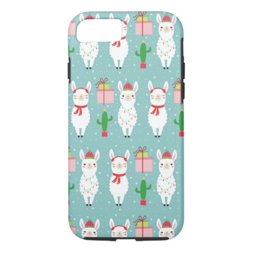 Winter Christmas Llamas  Holidays iPhone 87 Case