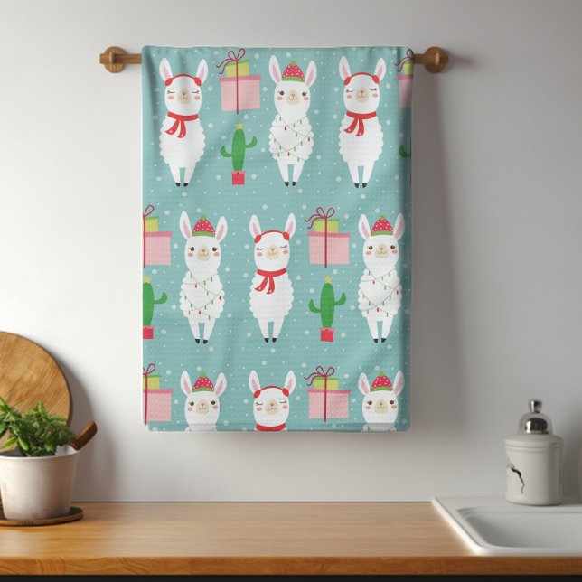 Winter Christmas Llamas | Holidays Kitchen Towel (Creator Uploaded)