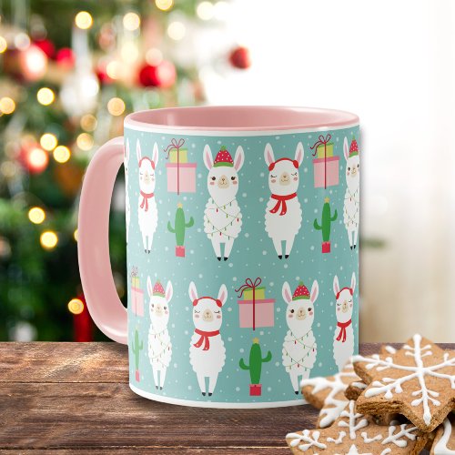 Winter Christmas Llamas  Holidays Mug