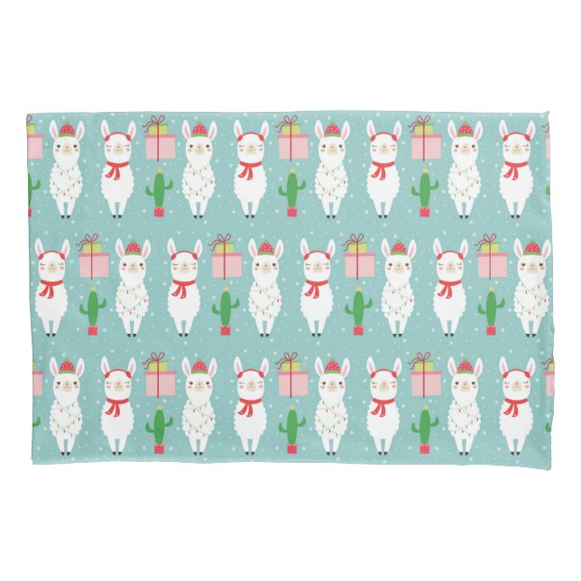 Winter Christmas Llamas | Holidays Pillow Case (Front)