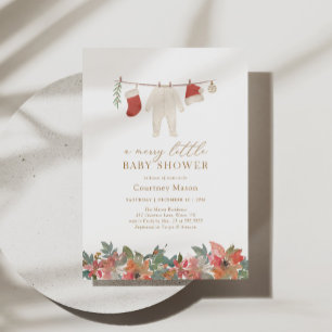 Winter Christmas Merry Little Baby Shower Invitation