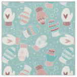 Winter Christmas Mittens Pattern, Mint Fabric