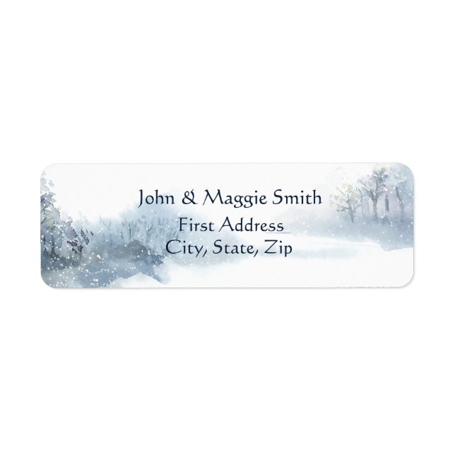 Winter Christmas Mountain Trees Landscape Snow  La Label (Front)