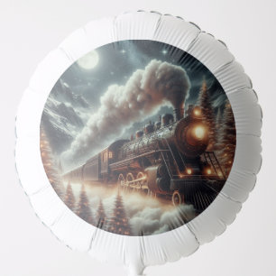 Winter/Christmas night train Balloon