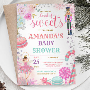 Winter Christmas Nutcracker Snowflakes Baby Shower Invitation