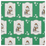 Winter Christmas Old English Sheepdog Gray 1 Cute Fabric