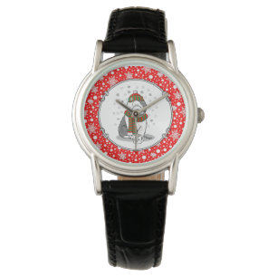 Winter Christmas Old English Sheepdog Gray 1 Cute Watch
