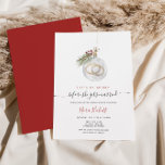 Winter Christmas Ornament Bridal Shower Invitation<br><div class="desc">Celebrate the bride-to-be with this minimalist winter bridal shower invitation featuring a watercolor illustration of a Christmas ornament with wedding rings,  pine twig and Christmas berries. With elegant handwriting calligraphy.</div>