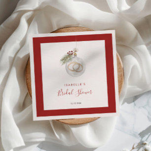 Winter Christmas Ornament Bridal Shower Napkins