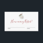 Winter Christmas Ornament Guess How Many Game Card<br><div class="desc">Celebrate your winter bridal shower in style with this 'Guess how many" game card featuring a watercolor illustration of a Christmas ornament with wedding rings,  pine twig and Christmas berries. With elegant handwriting calligraphy.</div>