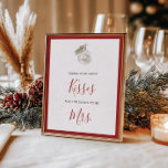 Winter Christmas Ornament Guess How Many Poster<br><div class="desc">Celebrate your winter bridal shower in style with this 'Guess how many" customizable sign featuring a watercolor illustration of a Christmas ornament with wedding rings,  pine twig and Christmas berries. With elegant handwriting calligraphy.</div>