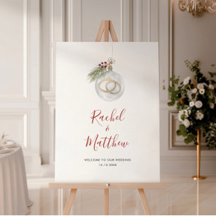 Winter Christmas Ornament Wedding Welcome Foam Board