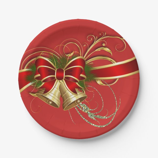Winter Christmas paper plates (Front)