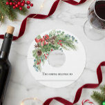 Winter Christmas Party Wedding Pine Bouquet Wine Glass Tag<br><div class="desc">This design may be personalized in the area provided by changing the photo and/or text. Or it can be customized by clicking Personalize this Template and then choosing the click to customize further option and delete or change the color of the background, add text, change the text color or style,...</div>