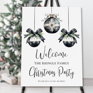 Winter Christmas Party Welcome Sign