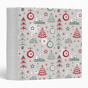 Winter Christmas pattern. 3 Ring Binder