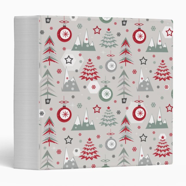 Winter Christmas pattern.  3 Ring Binder (Front/Spine)