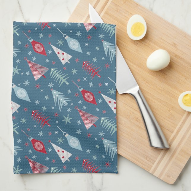 Winter Christmas pattern.  Kitchen Towel (Quarter Fold)