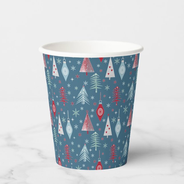 Winter Christmas pattern.  Paper Cups (Front)