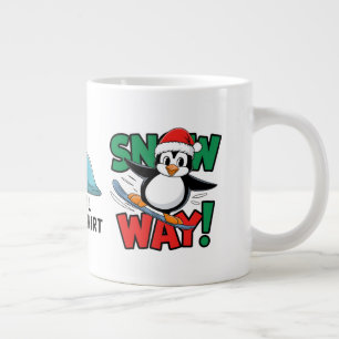 Winter Christmas Penguin Adventure in Snowy Wonder Giant Coffee Mug