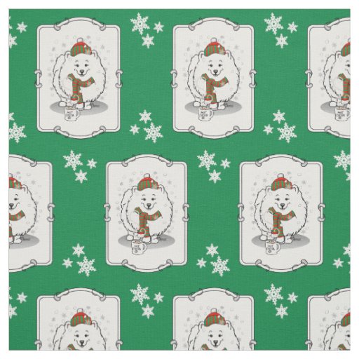 Winter Christmas Pomeranian (white) Dog Scarf Snow Fabric
