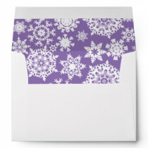 Winter Christmas Purple Snowflake Pattern Envelope