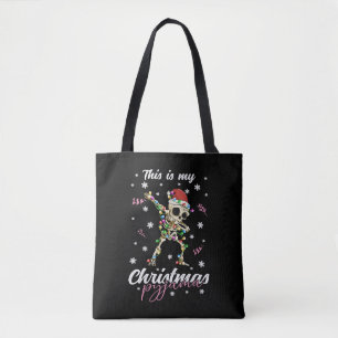 Winter Christmas Pyjama Skeleton Tote Bag