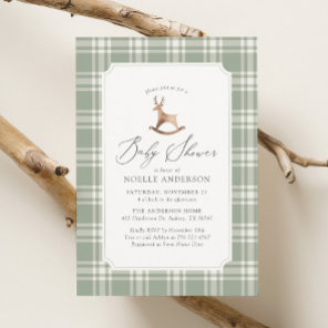 Winter Christmas Reindeer Baby Shower Invitation