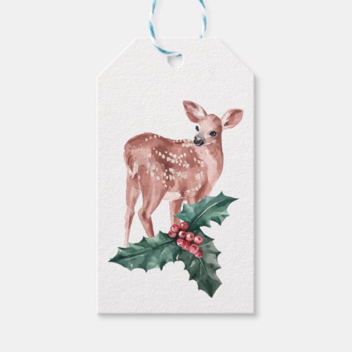 Winter Christmas Reindeer Red Wedding Deer Country Gift Tags