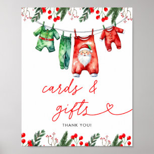 Winter Christmas Santa Baby Shower Cards & Gifts Poster