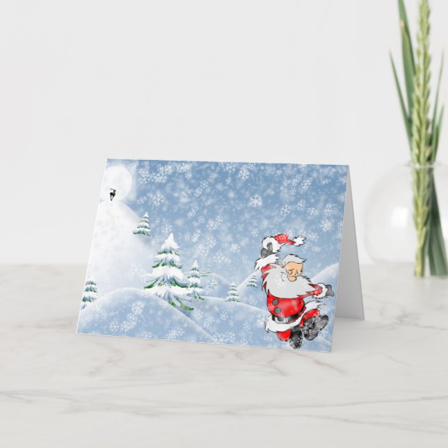 Winter Christmas Scene Xmas Holiday Santa Claus (Front)