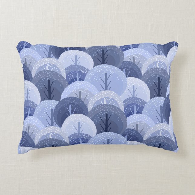 Winter Christmas seamless pattern. The pattern wit Accent Pillow (Front)