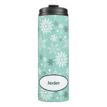 Winter Christmas Season Name Turquoise-Blue