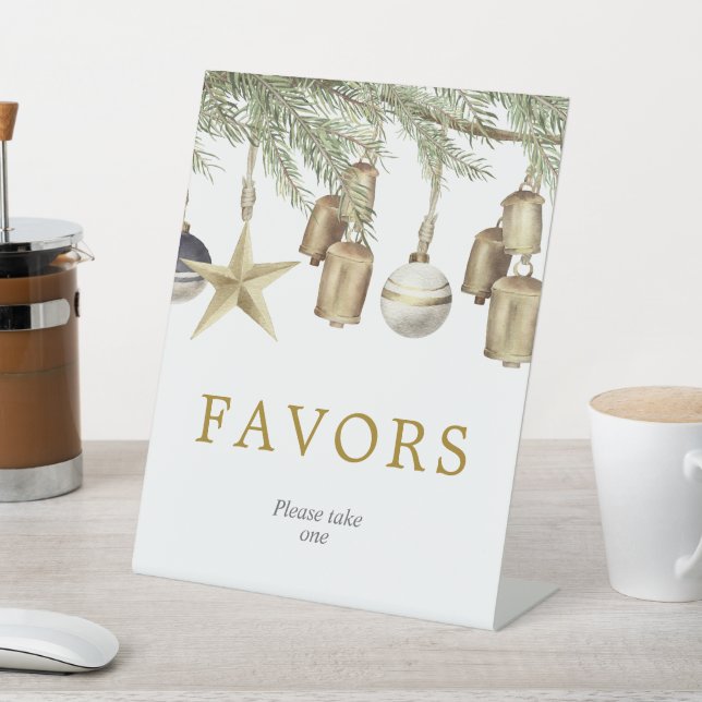 Winter Christmas Shower Favors Sign (In SItu)