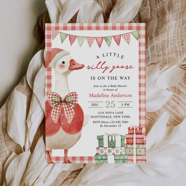 Winter Christmas Silly Goose Baby Shower Invitation (Creator Uploaded)