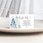 Winter Christmas snow books for baby ticket Enclosure Card<br><div class="desc">Winter Christmas tree books for baby ticket Enclosure Card. Baby it's cold outside baby shower books for baby ticket. 
Matching items available.</div>