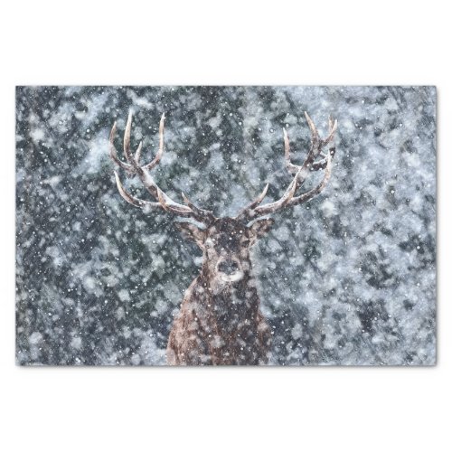 Winter Christmas Snow Deer Tissue Paper
