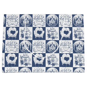 Winter Christmas Snow  Large Gift Bag
