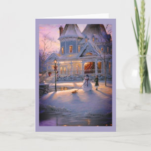 Winter Christmas Snow Scene Holiday Card