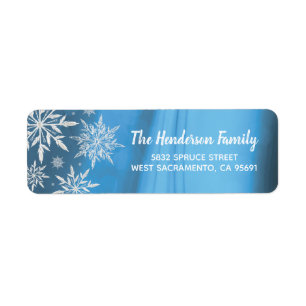 Winter Christmas Snowflake Return Address Label