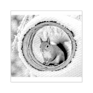 Winter Christmas Squirrel Rubber Stamp