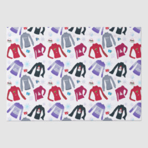 Winter Christmas Sweaters And Hot Chocolates Tissue Paper