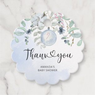 Winter Christmas Thank You Favor Tags
