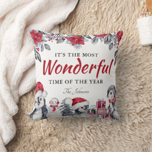 Winter Christmas Themed Throw Pillow