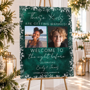 Winter Christmas These Kids Rehearsal Dinner Green Foam Board