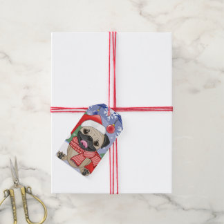 Winter & Christmas Time Pug Gift Tags