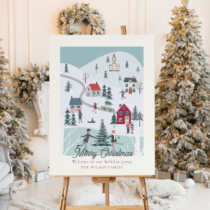 Winter Christmas Town/Village Holiday Party Foam Board