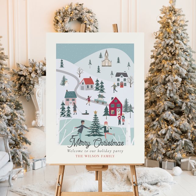 Winter Christmas Town/Village Holiday Party Foam Board (Creator Uploaded)