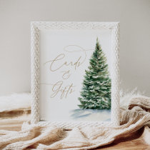 Winter Christmas Tree Baby Shower Cards and Gifts Poster