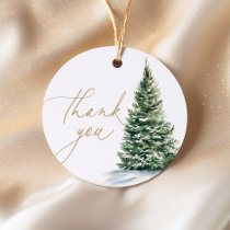 Winter Christmas Tree Baby Shower Favor Tags